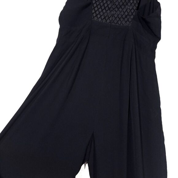 BLESSED ARE THE MEEK Long Island Pleated Diamond Back Jumpsuit in Black Medium - Picture 9 of 12